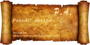 Petró Attila névjegykártya