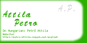 attila petro business card