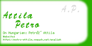 attila petro business card